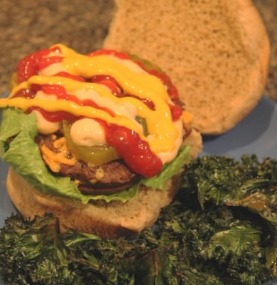 Veggie Burgers with Kale Chips