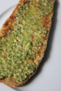 Dairy Free Basil Pesto on Eggplant