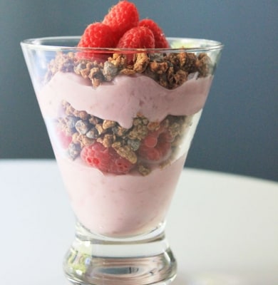 Chocolate Raspberry Dairy Free Yogurt Parfait