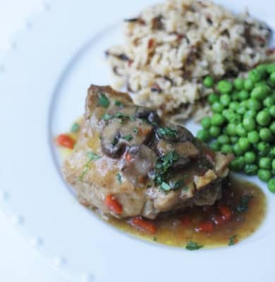 Chicken Thighs Briaised in Mushroom Sauce