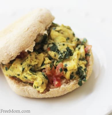 Spinach Tomato Scarmble Sammy