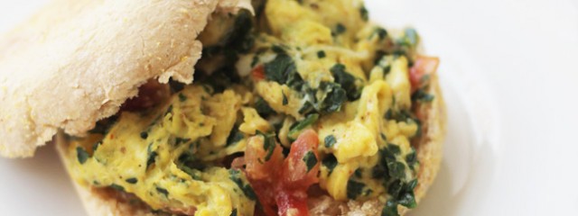 Spinach Tomato Scarmble Sammy