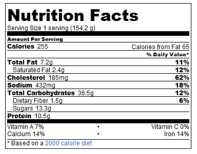 French Toast Stick Nutrition Info