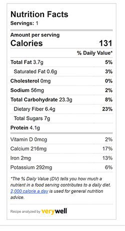 vegan pumpkin pie oats nutrition data